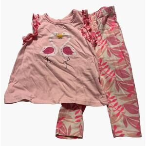 Chick Pea Flamingo Set Infant Girls Size 12 months Good used condition Clean smo